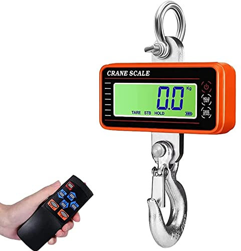 Bilancia Elettronica per Gru Bilancia a Gancio 1500KG Alta Precisione, Bilancia Sospesa con telecomando e Display LCD, Digitale Bilancia Dinamometro Pesante Bilancia Industriale Bilancia a Sospensione