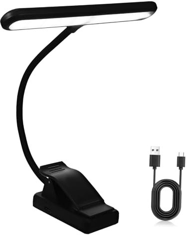 Toyvian Clip on Klavierleuchte Mit Usb Wiederaufladbar Verstellbare Leselampe Für Notenpult Und Bücher Augenschutz Led Klemmlicht Flexibler Schwanenhals Einstellbare Helligkeit