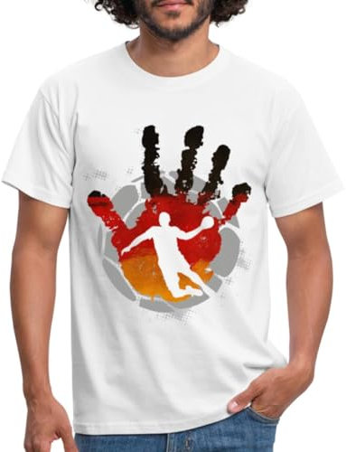 Spreadshirt Handball Deutschland Sportler Männer T-Shirt, XL, Weiß