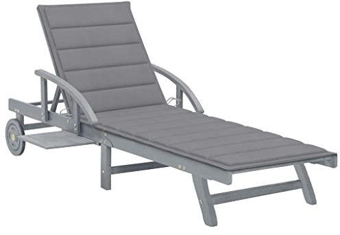 FUDUGEHMIOFWFJJ liegestuhl,liegestuhl Garten,saunaliege,Sonnenliege mit Auflage Akazie MassivholzGeeignet für Garten, Pooldeck, Terrasse, Wohnzimmer