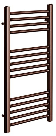 Greened House Brushed Bronze Heated Towel Rail 400mm W x 800mm H | Flat, Central heating, Towel Radiator, Bathroom, Straight