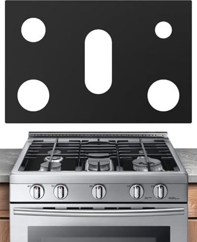 FLASLD Housse de protection en silicone pour cuisinière à gaz Samsung réutilisable, tapis de protection pour cuisinière à gaz avec trous, antiadhésif, lavable, garde la cuisinière propre, 62 x 41 cm