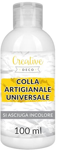 Creative Deco 100ml Cola Blanca Manualidades PVA Pegamento | No Tóxico | Universal para Pegar Madera Carpintero, Papel, Cartón, Vidrio, Cerámica | Se Seca Claro y Rápido | Proyectos de Arte