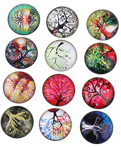 HAPINARY 12pezzi Pz Bottoni Di Creativi Albero Della Vita Per Bracciali e Ciondoli Accessori Fai Da Te Per Gioielli Da Donna Stile Unico