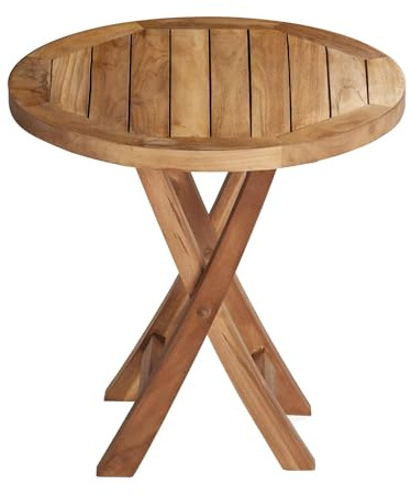 dasmöbelwerk Klapptisch Ela Teak Beistelltisch rund Gartenmöbel Ø50x50cm