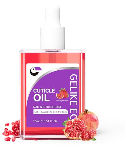 Olio per Cuticole per Pelli Secche - Gelike EC Trattamento Unghie con Assorbimento Rapido - Fragranza Naturale al Melograno Idratante e Riparante per Unghie Danneggiate