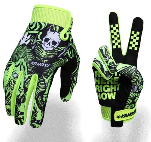 Fast passion Skeleton-Paw - Guanti da moto per uomo e donna, guanti da ciclismo traspiranti, per ATV, MTB, motocross (verde 02, S)