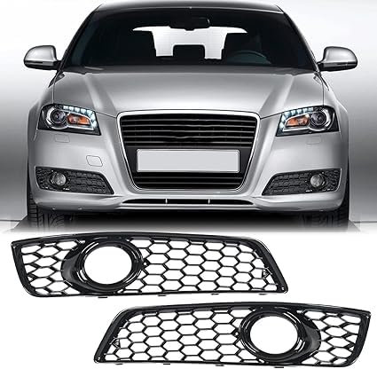 QHuaL Auto Front KüHlergrille für Audi A3 8P 2009 2010 2011, Front Grille Bumper Styling Body Fittings ABS Front Car Grill Front Bumper Bonnet Grill