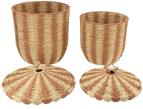 Cesto di Stoccaggio Intrecciato, Cesto per la Biancheria per Bambini per Soggiorno, Vivaio, Cuscini, Cassa di Giocattoli, Colore del caffè Vintage, per Vestiti, Giocattoli, Snack