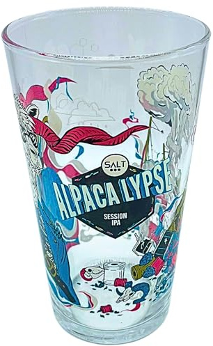 Salt Apocalypse Beer Lager - Vaso de pinta de cerveza (1 unidad, diseño de Man Cave Roxley)
