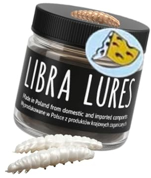 Libra Lures Larva 35 mm – Forellenköder mit Käse-Aroma | Ultraweicher Softbait, schwimmfähig | 12 Stück | für UL, Tremarella & Sbirolino | Bienenmade-Imitation | Farbe: 004 (Silver Pearl)