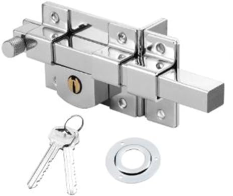 TONIXY Chiavistello per cancelli in legno, stile vintage, serratura meccanica di sicurezza, con 2 chiavi, per porte in legno e ferro, cancello da giardino (destra)