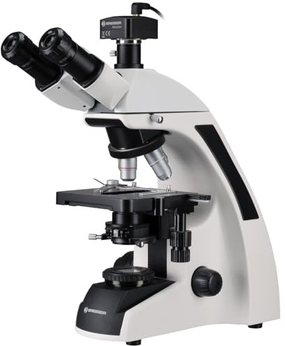 Bresser Trino Mikroskop mit MikroCam SF Full HD Kamera, Semiplan-Objektive 4x-100x, Köhlersche Beleuchtung, ideal für Schule und Hobby