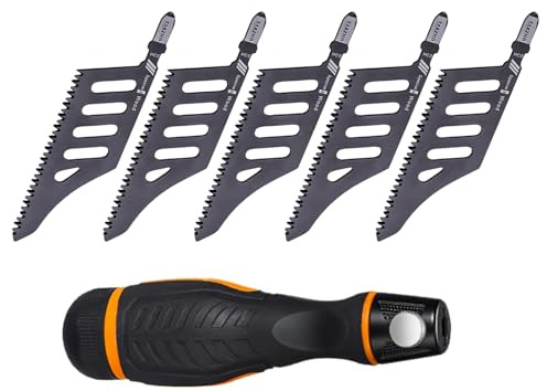 Set di lame per - Lama per seghetto alternativo larga 13,5 cm | Utensile da taglio in acciaio ad alto tenore di carbonio con manico per legno, MDF, progetti fai da te, officina, fai da te, lavori