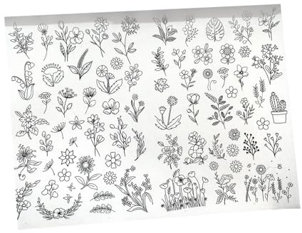 RCGOFOLLOW Vattenlösligt stabiliseringsmedel för broderi. Mångsidigt för hattar, skjortor, jackor, jeans, klänningar, väskor och påsar. Riv av stabiliseringsmedel för hand, blommönster.