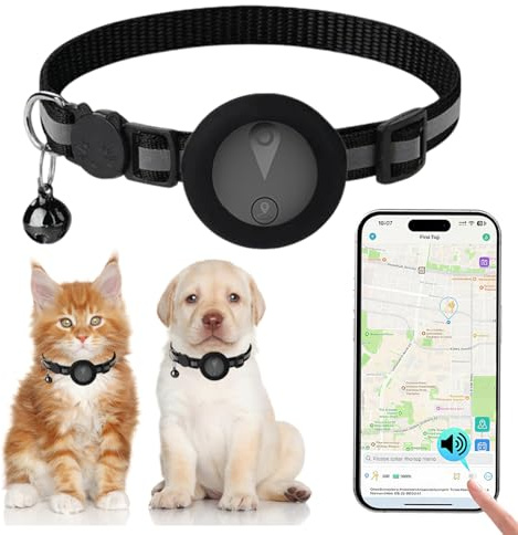 Collare GPS per Gatti Compatibile con Sistemi iOS e Android GPS per Cani Riproduzione Della Cronologia dei Tracciati (7 giorni) Localizzatore GPS Cani Tracciamento Impermeabile (IP67) - Nero