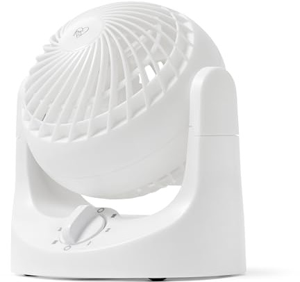 Iris Ohyama Woozoo Kleiner Ventilator, Vertikale Neigung 120°, Leise 28dB, Tragbar, 3 Geschwindigkeitsstufen, Mini Ventilator, Fan, Für Schlafzimmer, Büro, Weiß, PCF-HE10N