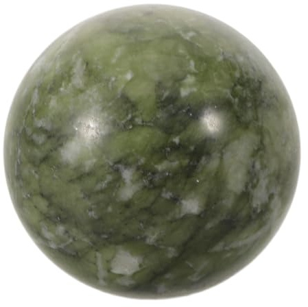 Uonlytech Bola de Cristal de Jade Verde Pulida para Decoración y Meditación, Esfera Natural para Ambiente Armonioso en Oficina y Hogar