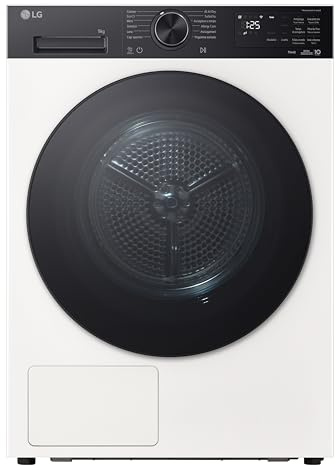 LG RNX5010TWBB, Asciugatrice Intelligente AI Dry10 kg, Classe C, Ivory White + Pannello Nero