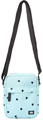 ROKA London Bond Sac à bandoulière en toile avec bandoulière réglable, Imprimé cœur., Small