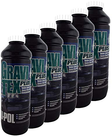 Gravitex U-Pol White Professional Stone Chip Protector 6 x 1 Litre Underbody, Vehicle Stone Chip Protection Primer Can be Over Painted