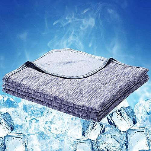 Luxear Cooling Blanket for Summer, Throw Blanket With Arc-Chill 3.0 Technology Keep Cool For Sofa Bed, Comfort Soft Nap Blanket Fabric Breathable Adult Baby Children, King Size 200 x 220 Cm, Blue