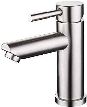 HomeLava Wasserhahn Bad Mischbatterie Edelstahl gebürstet Badarmatur Waschtischarmatur Einhandmischer Waschtisch Armatur für Badzimmer Waschbecken