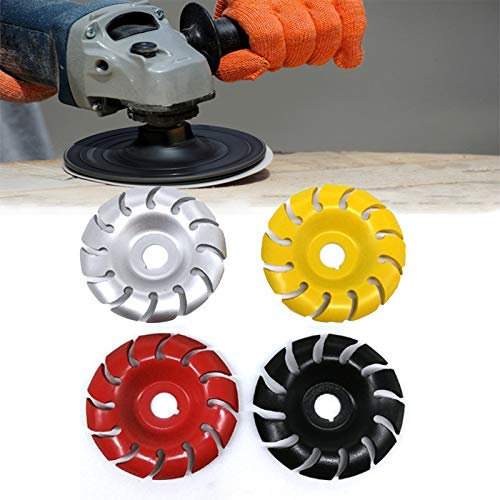 4 Stück 65/90mm 12 Zähne Holzschnitzscheibe 16mm Bohrungsschleifer Formscheibe Winkelschleifer Holz Schlitzscheibe, Frässcheibe für 100 115 Winkelschleifer Holzbearbeitung Elektrischer,90mm