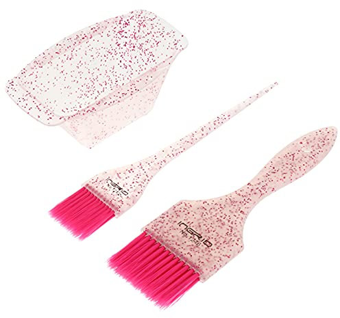 SOLUSTRE Haar Farbstoff Farbe Pinsel Und Schüssel Set Haar Färbung Pinsel Mischen Schüssel Kit für Salon Und Zu Hause Haar Färbung Haar Trockner (Rosa)