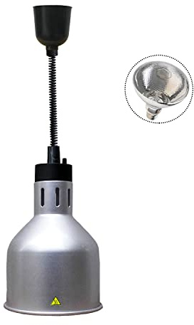 Hanging Food Heat Lamp Retractable Food Warmer Ceiling Mount Heating Lamp for Hot Food(Silver)