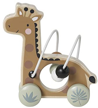 Vertbaudet Baby Motorikschleife Bär, Holz FSC® braun/tansania Giraffe ONE Size