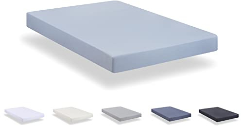 Spannbettlaken aus gebürsteter Mikrofaser, extra weich, für Betten 120 x 190/200 cm, Hellblau