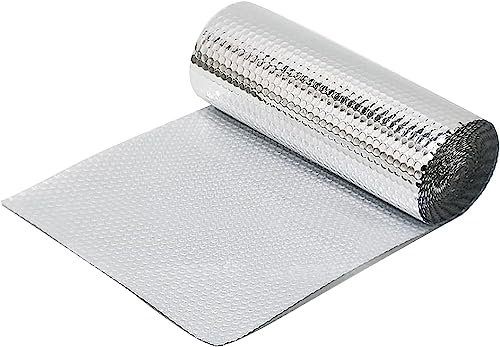 DECAKE Isolierfolie aus Aluminiumfolie, Isolierrolle aus Aluminiumfolie, Dampfsperre und wasserdichte Reflektor-Blasenfolie, Selbstklebende Wärmedämm-Dampfsperre, für Wandschuppen-Dachbod