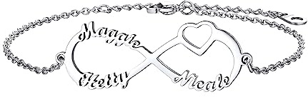 Bestyle Individuelles Namensfußkette Damen Edelstahl Infinity Fußkettchen Längenverstellbar 22-27cm