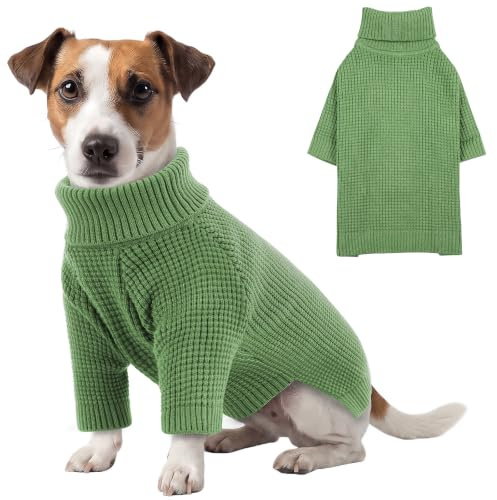 KONVINIT Hundepullover Kleine Hunde - Wabenstruktur Rollkragen Pullover xs