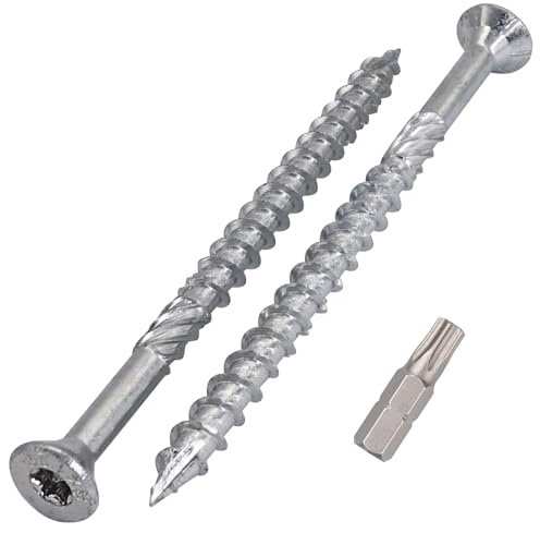 SKIR'CO (10 Stück) Holzschrauben aus verzinktem Stahl 8,0 x 120 mm, Torx Senkkopfschrauben, Typ 17, Spanplattenschrauben