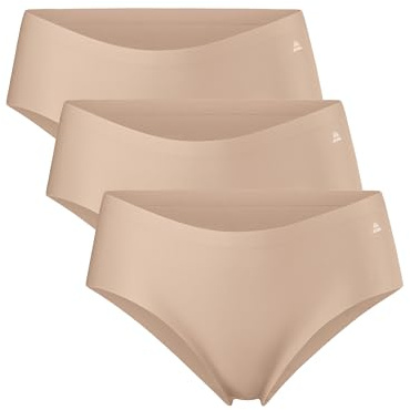 DANISH ENDURANCE Slip Hipster Invisibili da Donna, Slip a Vita Bassa Senza Cuciture, Taglio Laser per L'Estate, 3 e 5 Pezzi, Beige, M