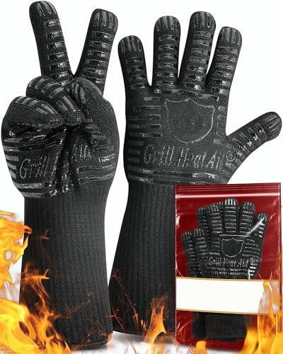 Gants de Barbecue en Silicone résistant à la Chaleur - pour Barbecue Chaud, Barbecue, idéal pour l'intérieur ou l'extérieur Gants