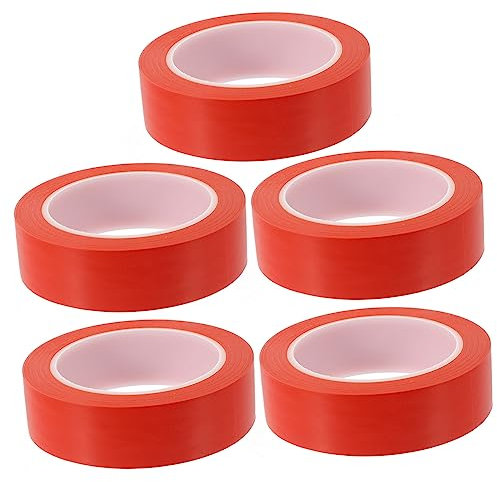 5 Rollen Wickelband Fluoreszierendes Gaffer-tape Teppichband Für Den Außenbereich Dichtungsklebeband Boden Spleißband Rotes Abdeckband Dichtungsband Pvc Umreifung Kunsthandwerk