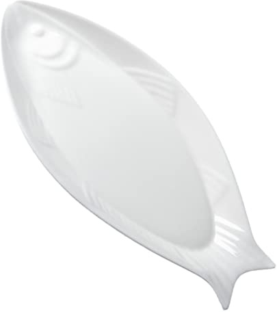 LIFKOME Keramikteller Fischplatte Oval aus Weißer Keramik Bruchfest Spülmaschinengeeignet für Servieren von Snacks und Desserts zu Hause Restaurant und Feier
