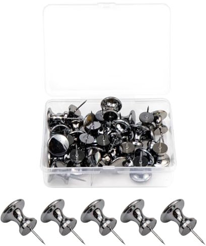 Coshar 30 Stück schwarze Reißnägel aus Kork, runde Reißnägel, dekorative Reißzwecken für Foto, Wand, Karte, Whiteboard, Korktafel, Schule, Zuhause, Büro, Organisation