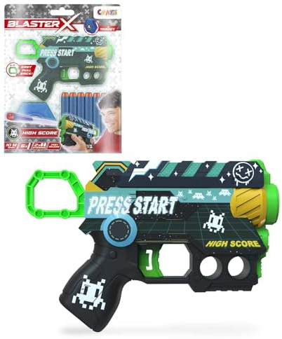 CRAZE Blaster-X Foam Guns Nano - Blaster à fléchettes 16cm, 6 fléchettes, portée 10m, Pistolet Jouet Enfant