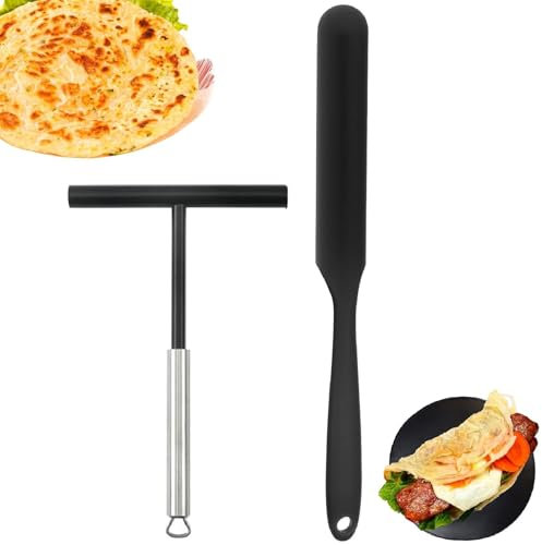 Pack of 2 Crepe Distributors, Crepe Spatula, Crepe Accessories, Crepe Distributor, Stainless Steel Crepe Dough Distributor, Crepe Maker for Home, Kitchen, Baking, Cooking, Baking Tools
