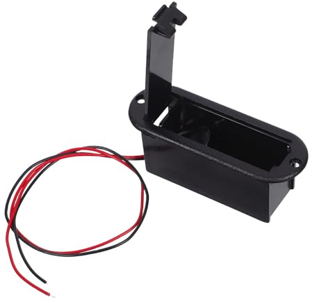 DOITOOL Boîtier de Batterie Noir pour Guitare avec Porte-Piles 9v, Support de Pile pour Micro de Guitare et Câble de Connexion en Plastique, Montage Professionnel