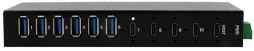 Exsys Gmbh 10-Port Usb 3.2 Gen 2x1 Metall Hub, 4x UsB-C + 6x UsB-A (eX-12290hms)