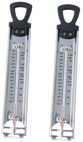 Ciieeo 2pcs Cooking Thermometer Double Scale Candy Jam Sugar Syrup Thermometer Instant Read Food Hanging Fahrenheit Celsius