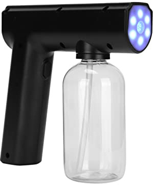 Elektrische Nebelzerstäuber-Sprühpistole, Desinfektions-Nebelpistole, Tragbarer Alkohol-Nanometer-Handheld, für zu Hause (Schwarz)