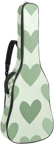 Tasche für Akustikgitarren, weicher Gitarrenkoffer mit 2 Taschen und Schlaufe auf der Rückseite für 40 41 42 Zoll E-Bass, klassische Gitarren, Lotusblumen und fliegende Libellen, Mehrfarbig 04
