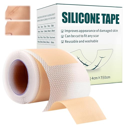 Pansement en Silicone pour Cicatrices, silicone scar sheets Réutilisable et Lavable, Aide à Améliore l'apparence visible, Coupe Facile à la Taille, 1,6x60-1,5M