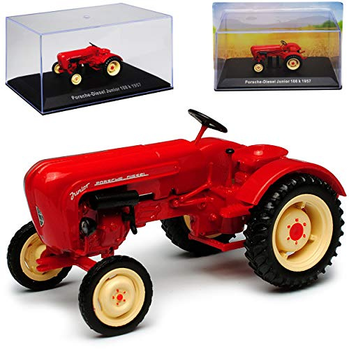 alles-meine.de GmbH Porsche Diesel Junior 108 K 1957 Rot Traktor 1/43 IXO Modell Auto mit individiuellem Wunschkennzeichen